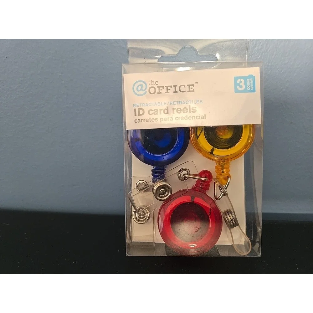 Office Depot Brand Retracting ID‎ Card Reels Assorted Colors Pack Of 3